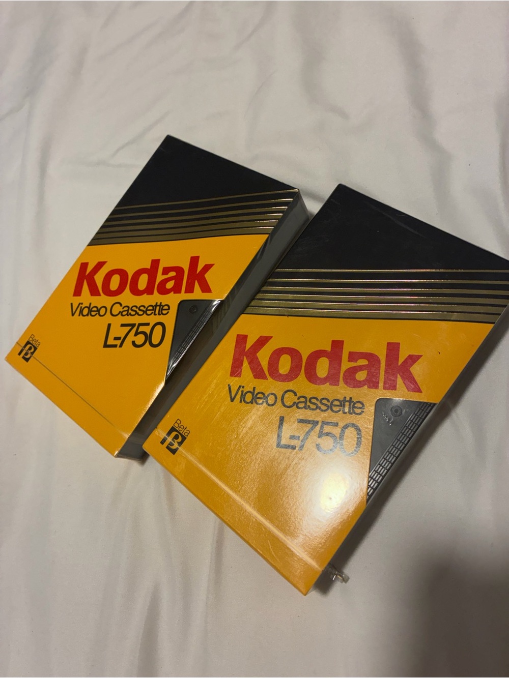 Set of 2 Kodak L-750 Video Cassettes - Yellow & Black Pack Brand new packaging